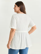 Pure Cotton Half Button Placket T-Shirt