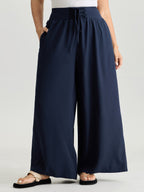 Wide Cross-Tie Waistband Pants