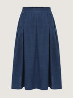 Drop Pockets Pleated Maxi Skirt