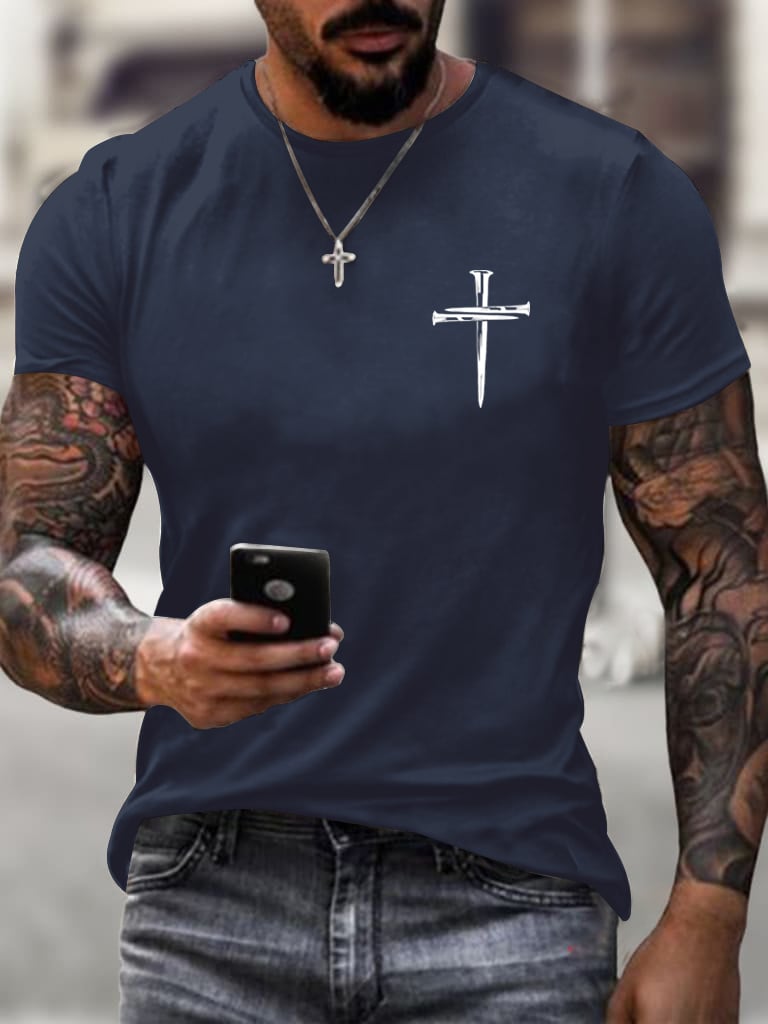 Men's If You Bring Up My Past You Should Know Jesus Dropped The Charges Printed Casual T-shirt