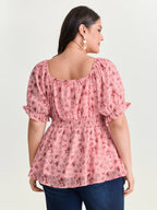 Floral Romance Bust-Friendly Shirred Blouse