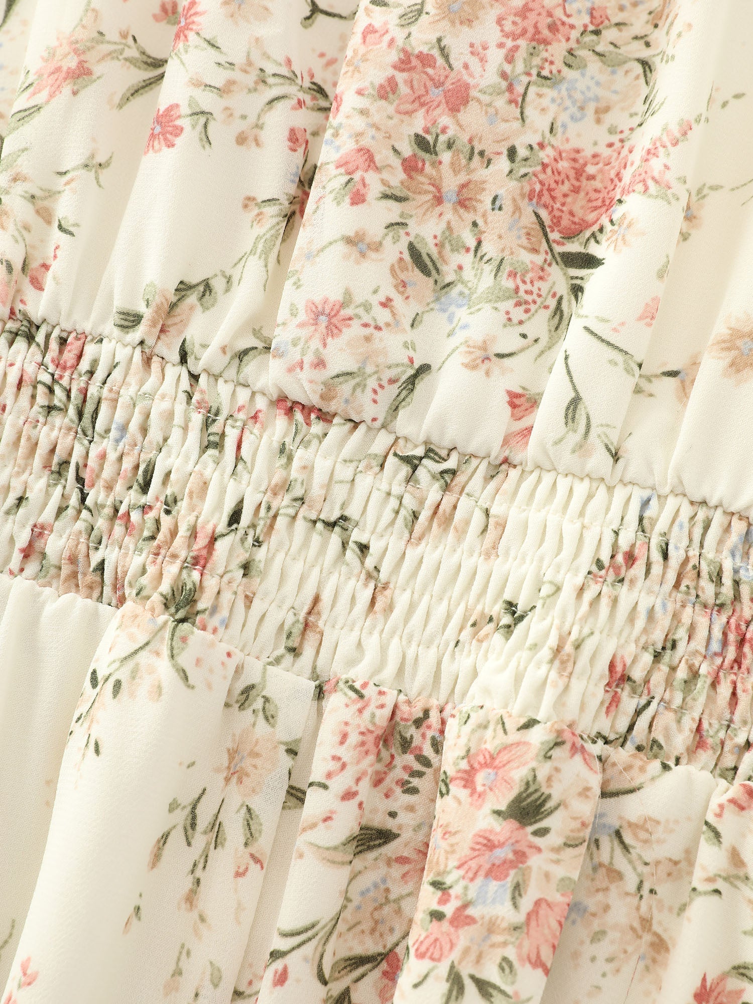 Floral Mix Halter Neckline Shirred Maxi Dress