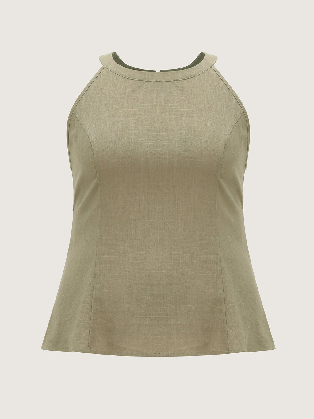 Cotton Linen Blend Sculpted Fit Tank Top