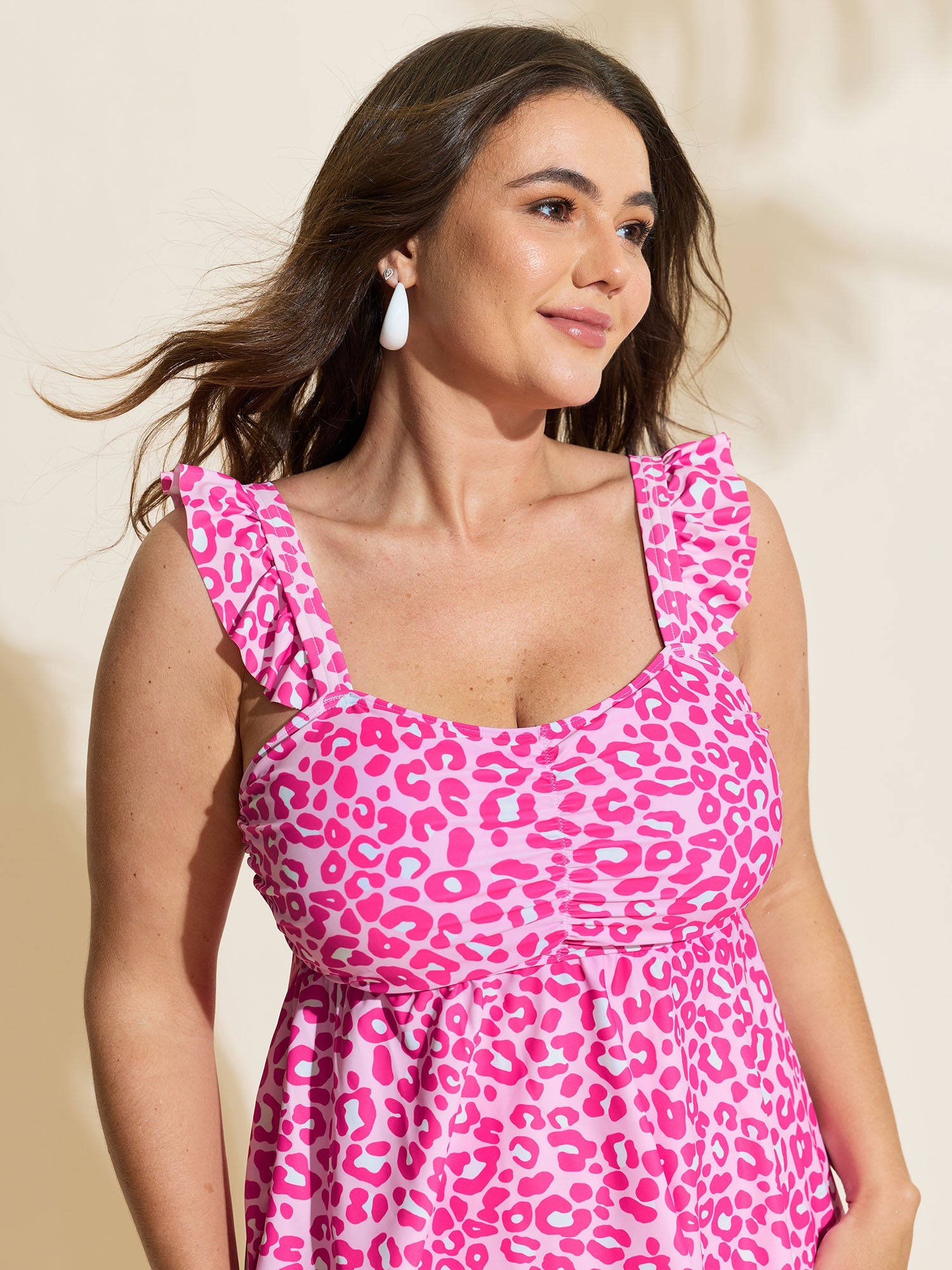Flirty Leopard Print Swim Top