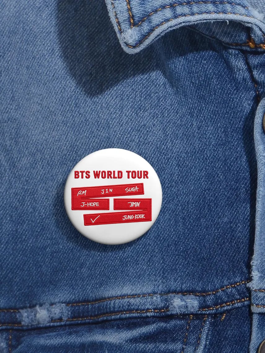 Unisex BTS Fan Print Brooch For