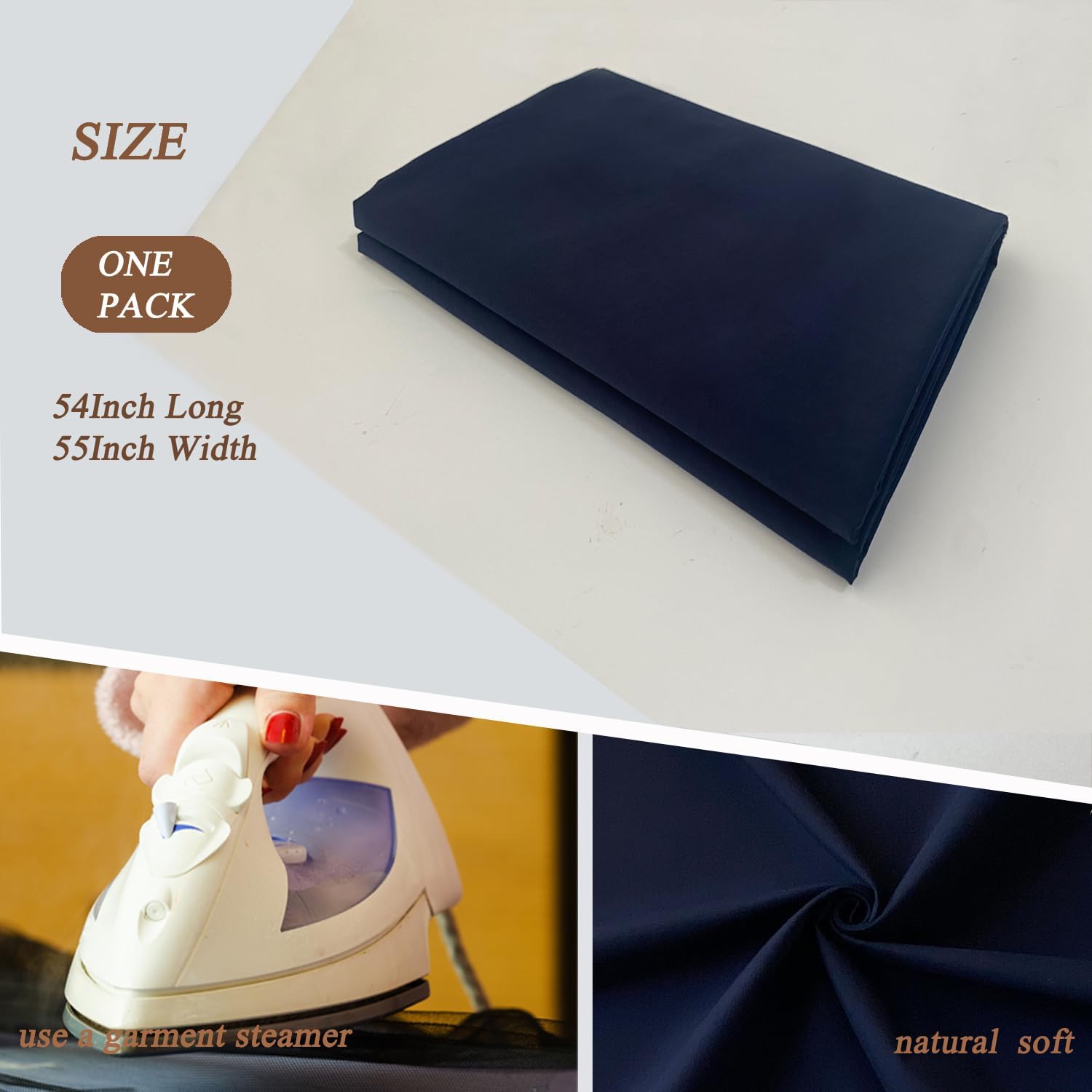 1.5 Yard Light Weight Canvas,100% Cotton Fabric by The Yard in Solid Color,55 Inches Wide Width,Soft Material for Sewing Material Apparel Cloth,Navy Color