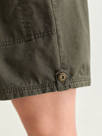 Cotton Washed And Distressed Straight-Leg Shorts