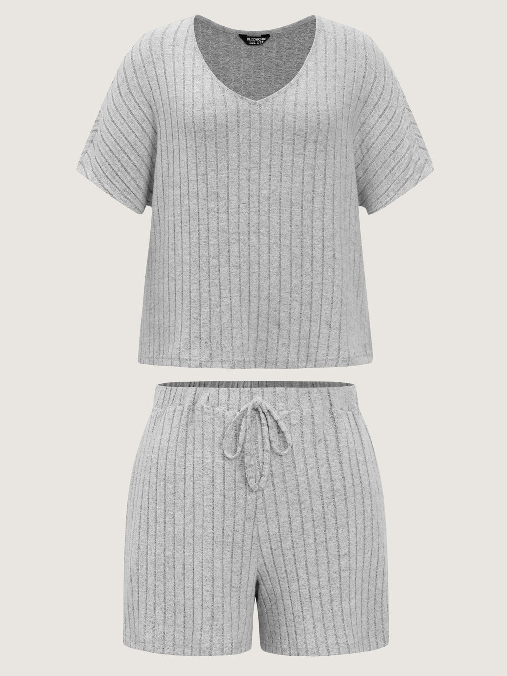 Stretchy-Fit Ribbed Texture Lounge Set