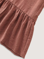 Ruffled Hem Plain Flowy Pants
