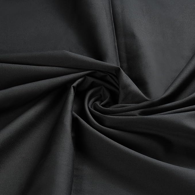 1 Yard Black Cotton Fabric by The Yard 2 Yard 57 Inch Wide 125 GSM Light Weight Broadcloth