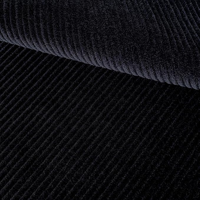 1.5 Yard Corduroy,100% Cotton Fabric by The Yard in Solid Color,57 Inches Wide Width,Soft Material for Sewing Material Apparel Cloth,Black Color