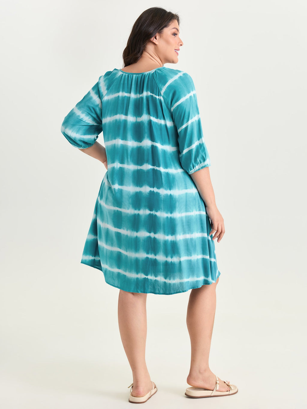 Color Contrast Striped Print Mini Dress