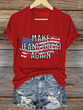 🔥Buy 3 Get 15% Off🔥V-Neck Retro Make Jeans Great Again Print T-Shirt