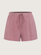 Supersoft Ribbed Plain Two-Piece Lounge Set