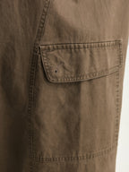 Cotton Washed And Distressed Pleated Pants
