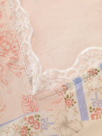 Floral Print Lace Asymmetrical Hem Blouse