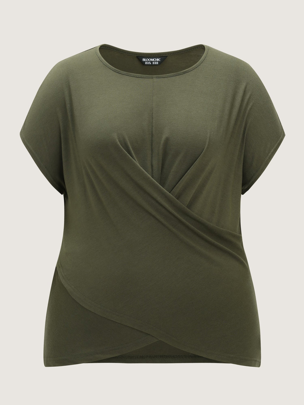Supersoft Stretchy Overlap Pleated Knit Top