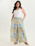 Supersoft Floral Patchwork Print Pockets Pants