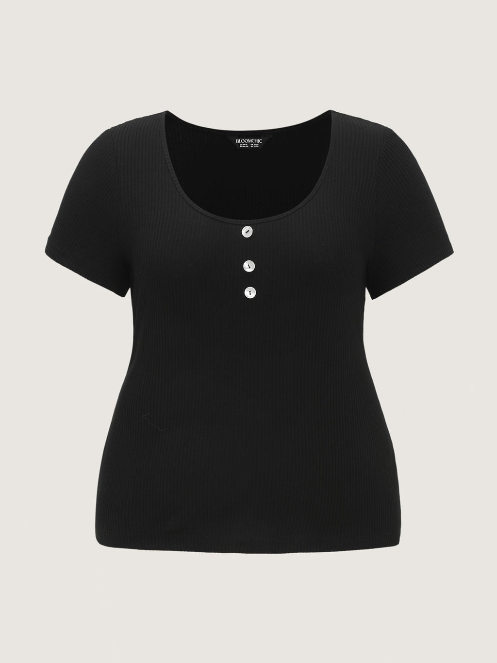 Cotton Scoop Neck Curvy-Fit T-Shirt