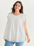 Supersoft Lotus Leaf Sleeve Flowy Blouse