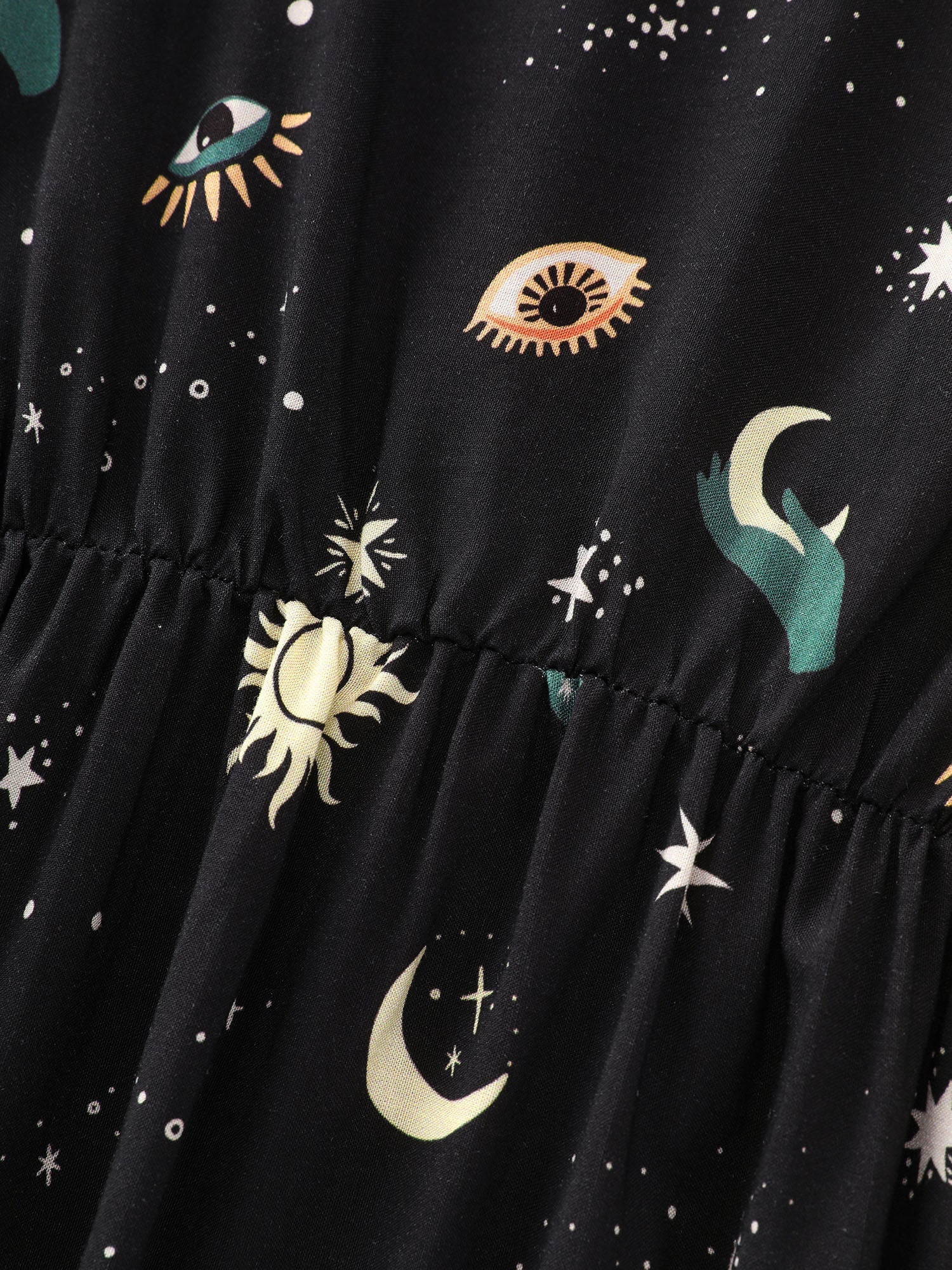 Starry Night Cold-Shoulder Flowy Midi Dress