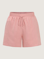 Plain Drawstring Elastic Waist Pockets Shorts