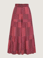 Geometric Print Flared Shirred Waist Pants