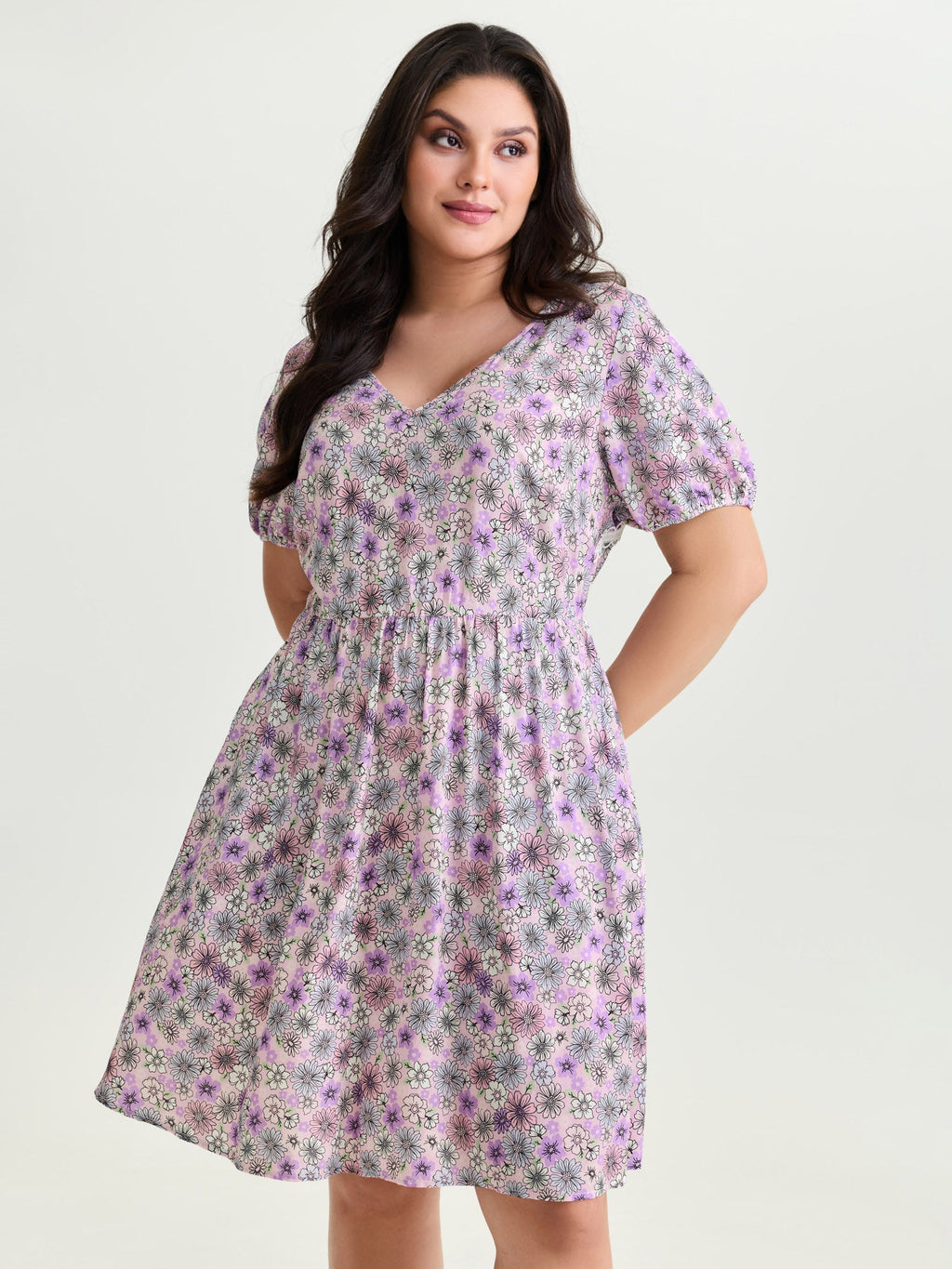 Supersoft Delicate Floral Lace Trim Mini Dress