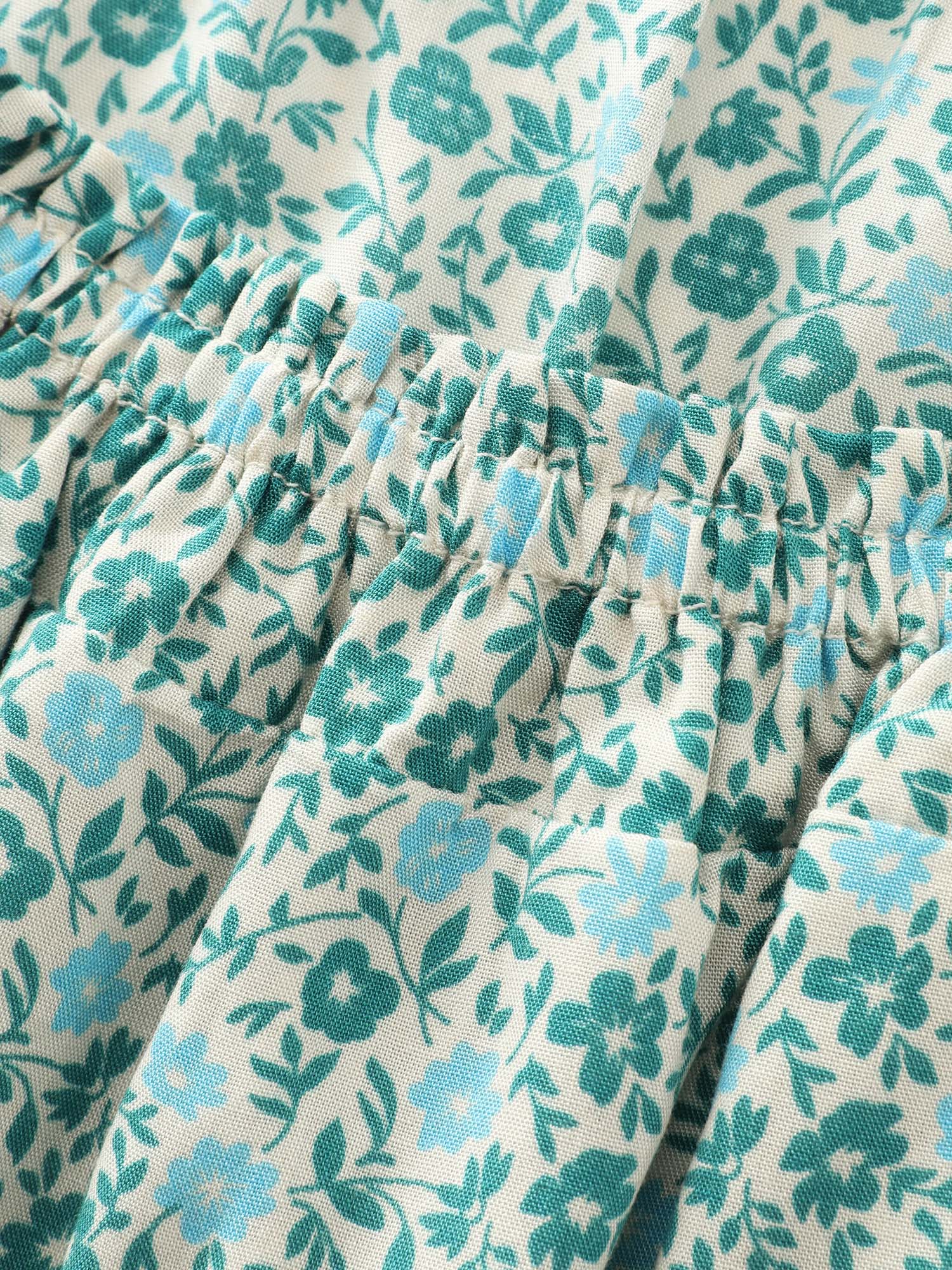 Floral Print Square Neckline Blouse