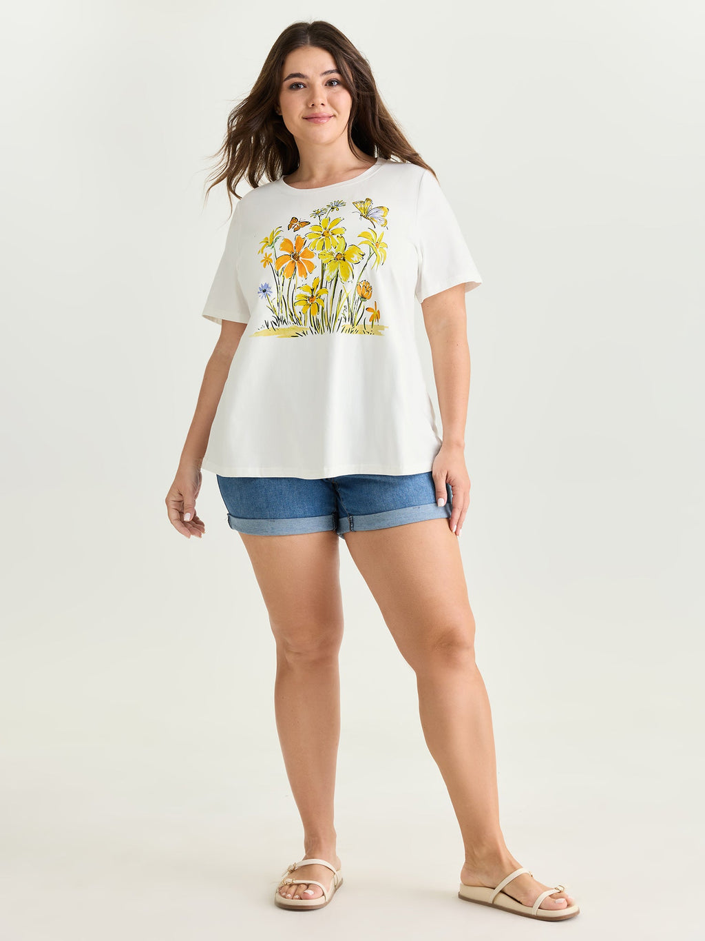 Cotton Sunkissed Floral Print T-Shirt