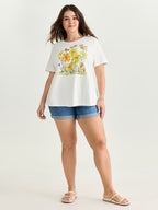 Cotton Sunkissed Floral Print T-Shirt