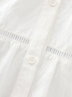 Supersoft Lace Trim Tiered Plain Open-Front Shirt