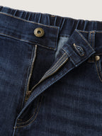 Elastic Back Waist Skinny-Fit Denim Shorts