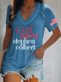 🔥Buy 3 Get 15% Off V-Neck Retro Last Show Print T-Shirt