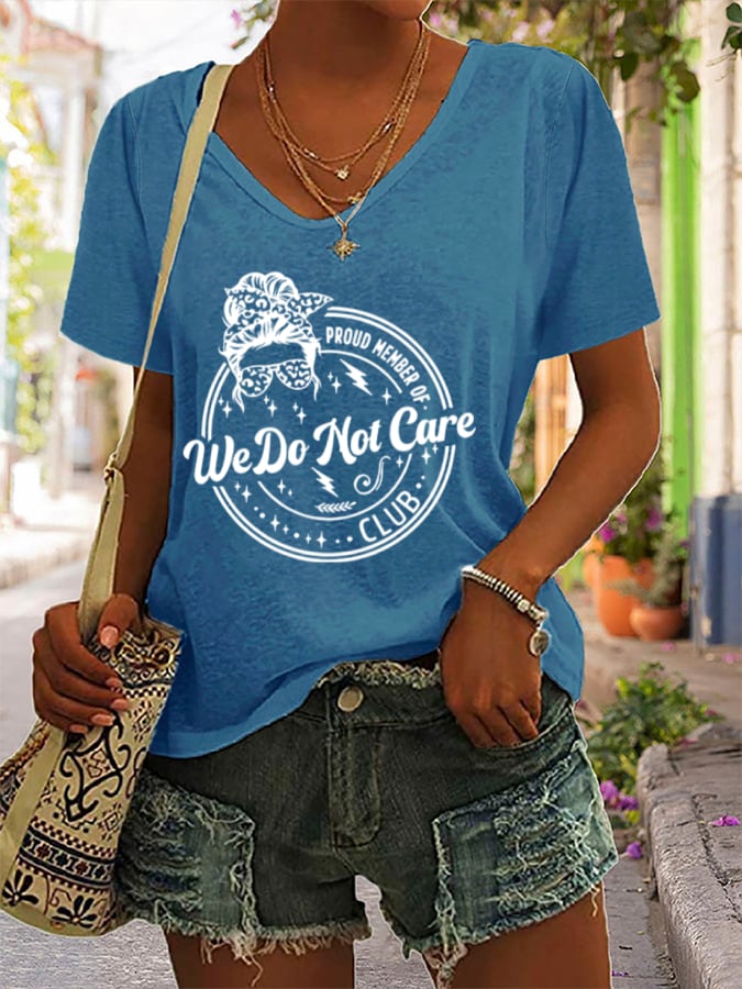 Women's  V-neck Retro Funny Proud Member Of  Club Menopause Perimenopause Print T-Shirt