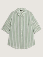 Adjustable Tab Sleeve Button-Down Shirt
