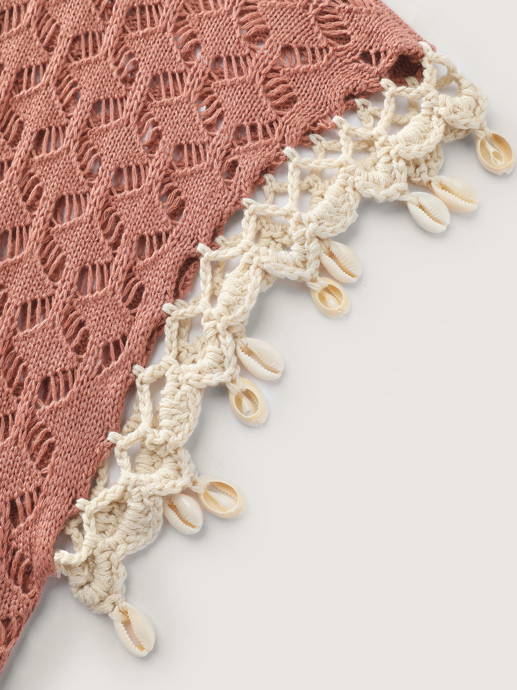 Hand Hooked Lace Waist-Tie Swim Cover-Up