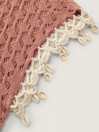 Hand Hooked Lace Waist-Tie Swim Cover-Up