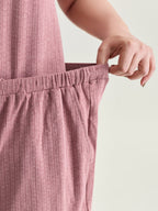Supersoft Ribbed Plain Two-Piece Lounge Set