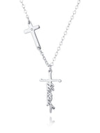 Fashionable Faith Cross Letter Design Necklace For Men And Women