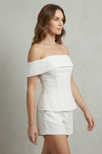 Alvienne – Off shoulder peplum elegance – Two piece set