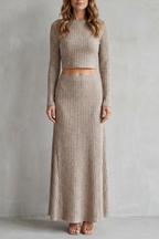 Aubrie – Ribbed Knit Elegance – Two-Piece Lounge Set