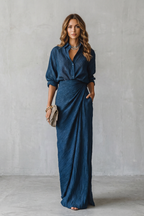 Azelline – Pleated texture elegance – Two-piece set