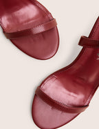 Barely Wide Fit Burgundy Pu Round Toe Slingback Stiletto Heels