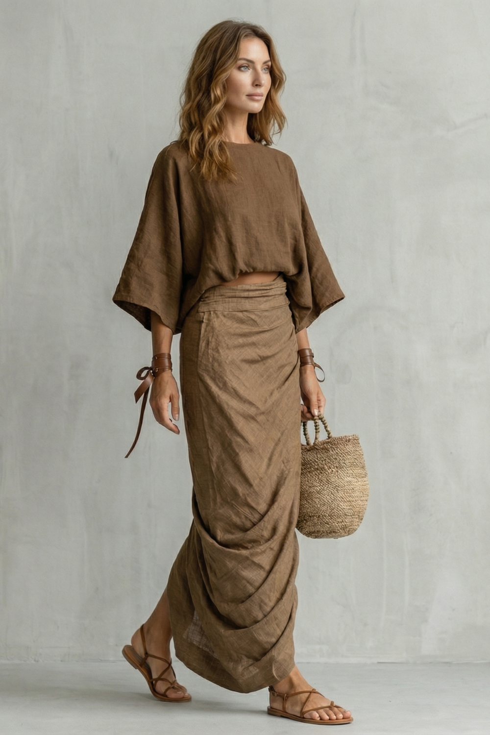 Brunelle – Relaxed draped batwing – Two piece set
