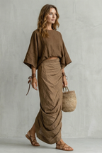 Brunelle – Relaxed draped batwing – Two piece set