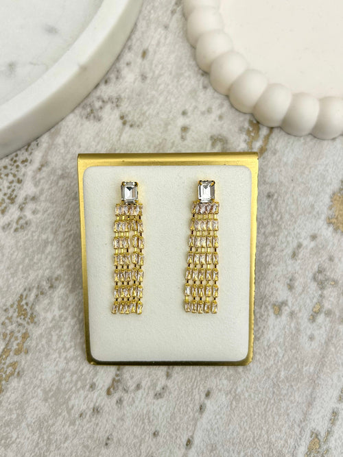 Clear Gem Drop Earrings (2 Colours)