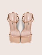 Charlotte Wide Fit Nude Patent Square Toe Heels