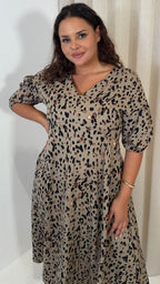 CurveWow Bow Back Dress Animal