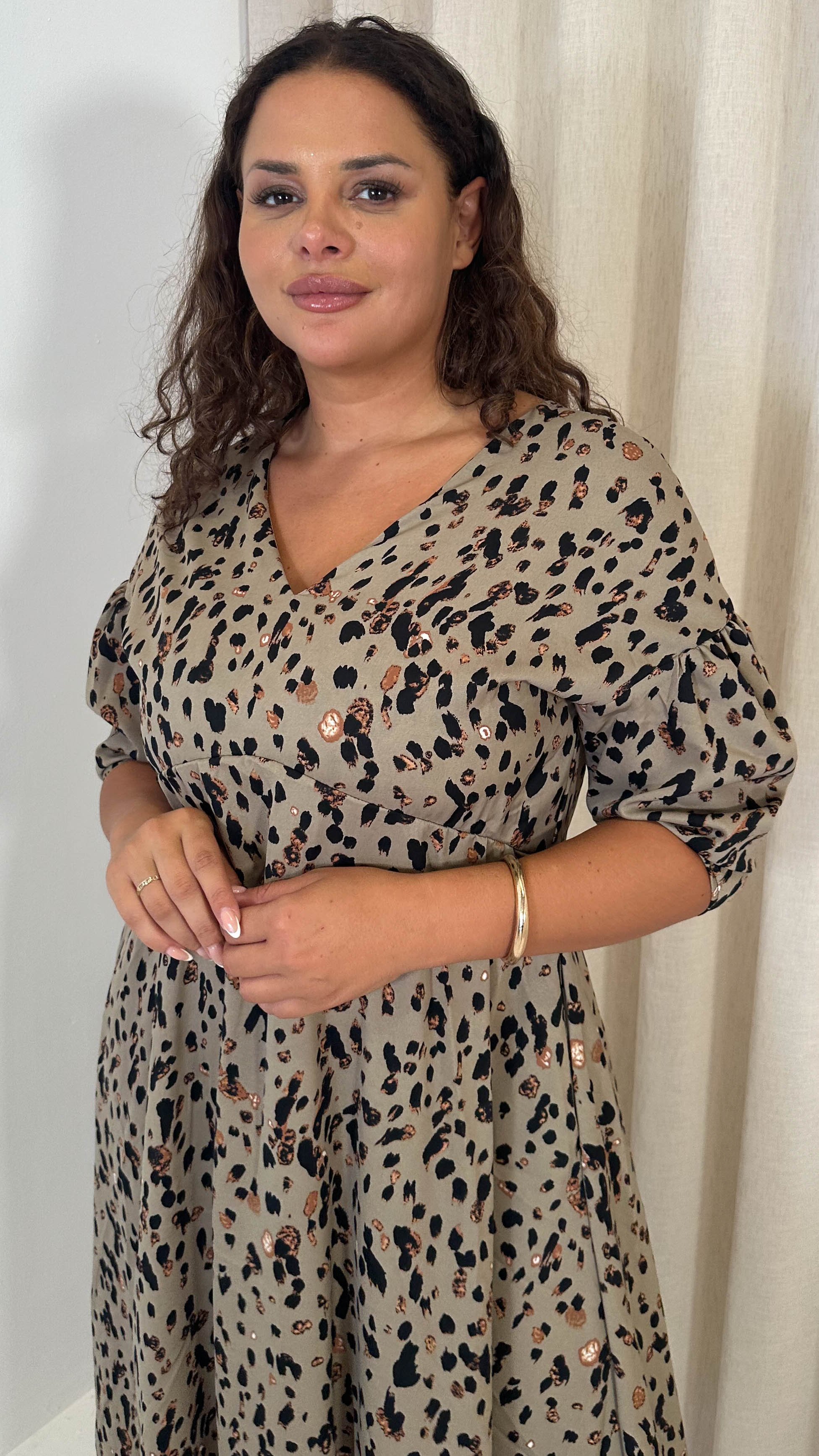 CurveWow Bow Back Dress Animal